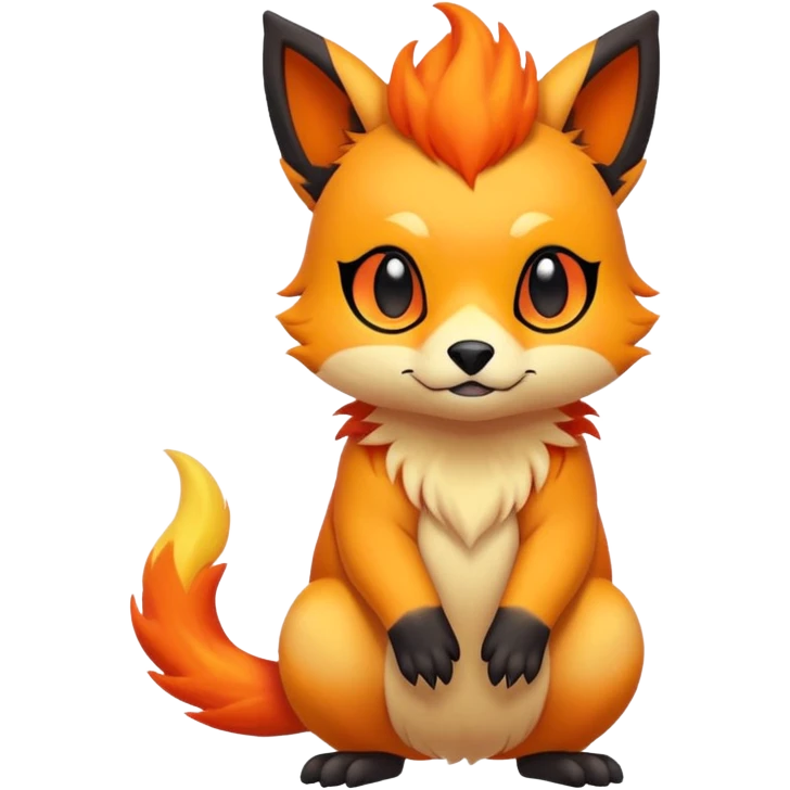 Cool cute edgy kawaii Quilava-animal-creature-hybrid full body emoji