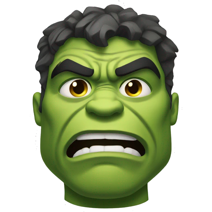 Hulk with sweaty forehead emoji