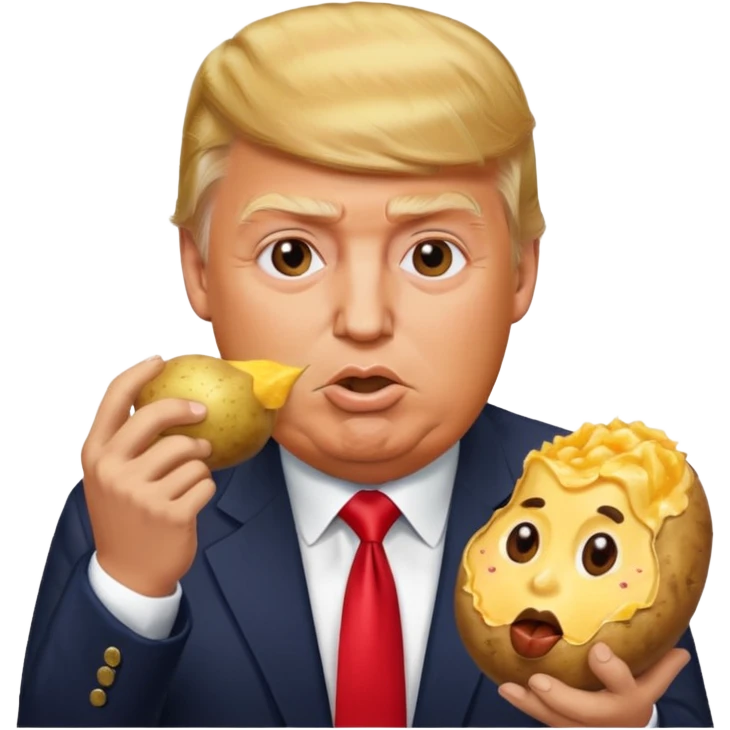 Trump eating potato emoji