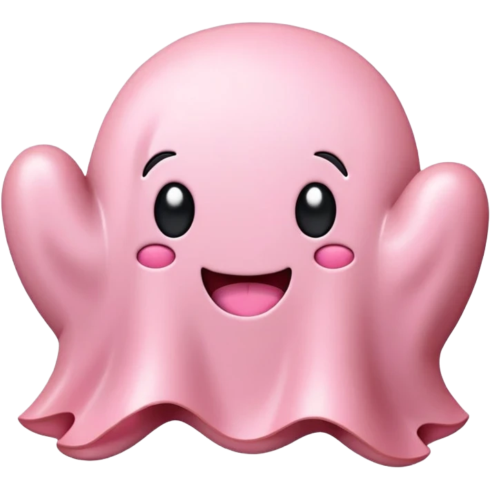 SPAM MEAT kawaii ghost EMOJI with bow emoji