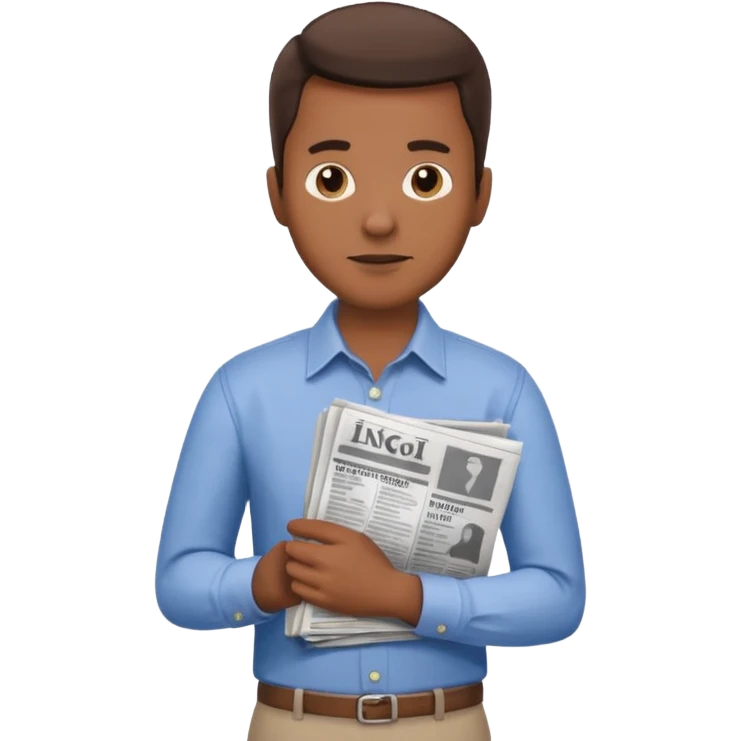 man newspaper under arm emoji