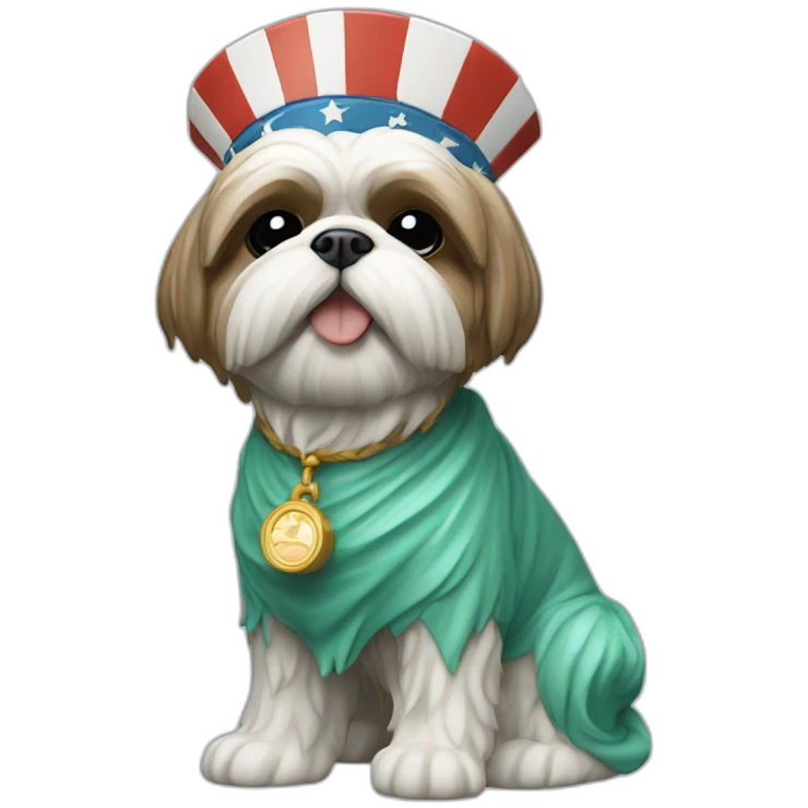 shih Tzu statue of liberty emoji