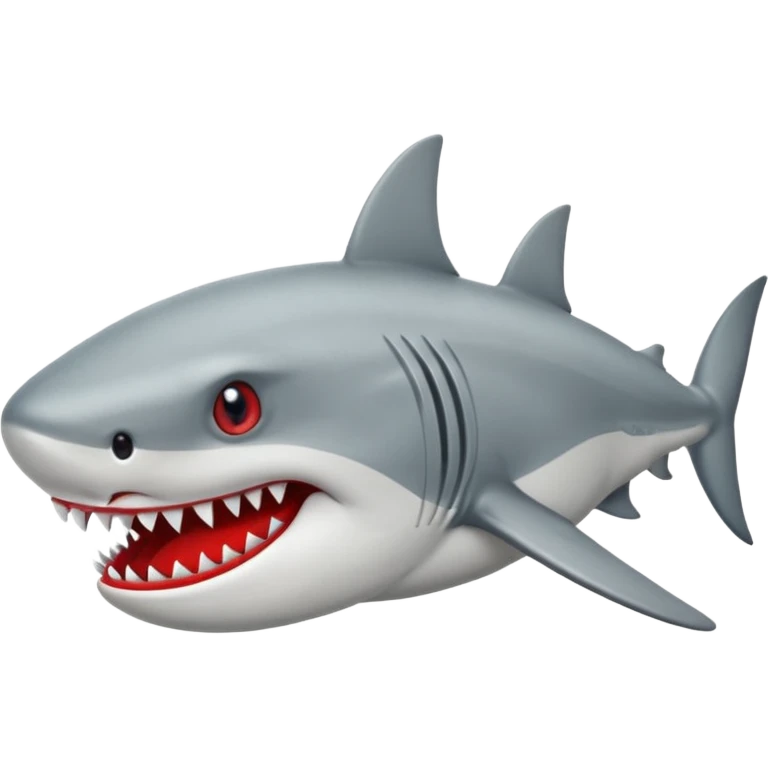 Tiburón con tenis rojos y macheta emoji