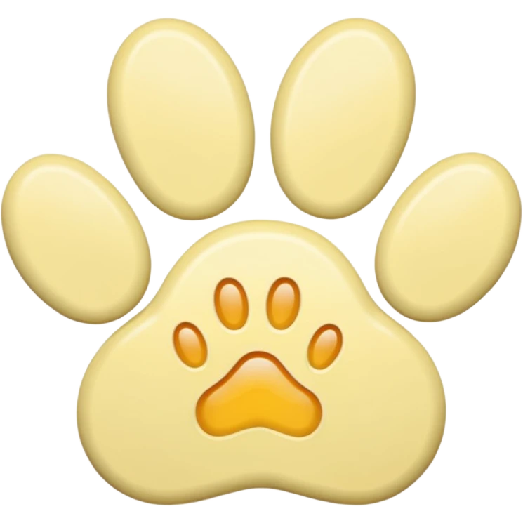 a pastel yellow pawprint emoji