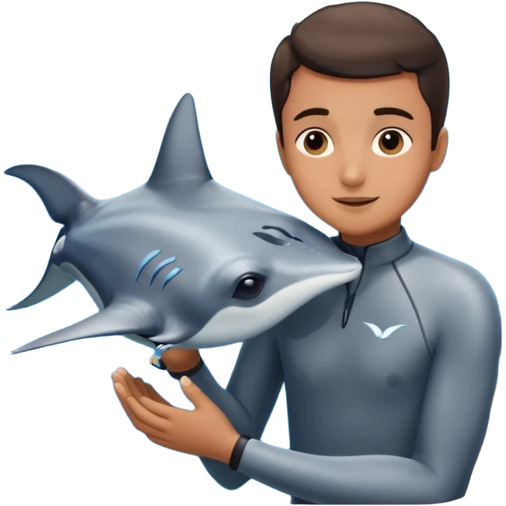 une personne qui carresse un raies menta emoji