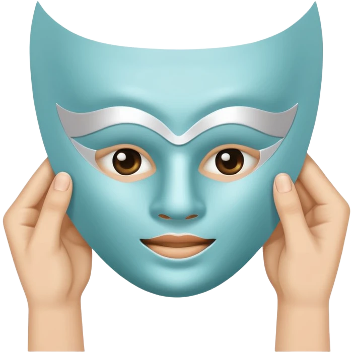 mask sheet with hand emoji