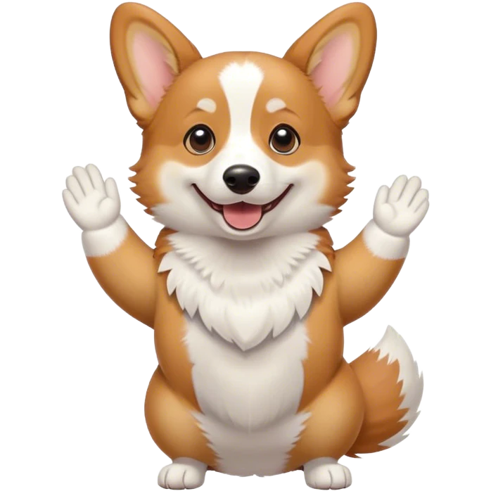 Corgi is waving hello emoji