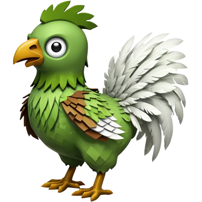 A Minecraft zombie riding a Minecraft chicken emoji