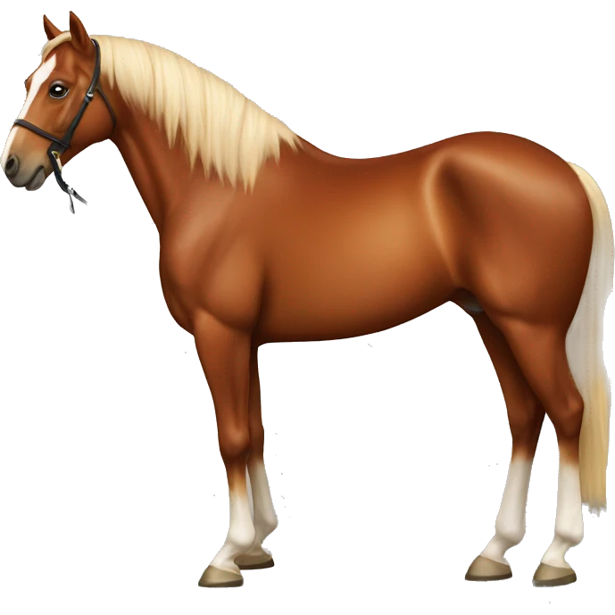 chestnut horse with a blaz emoji