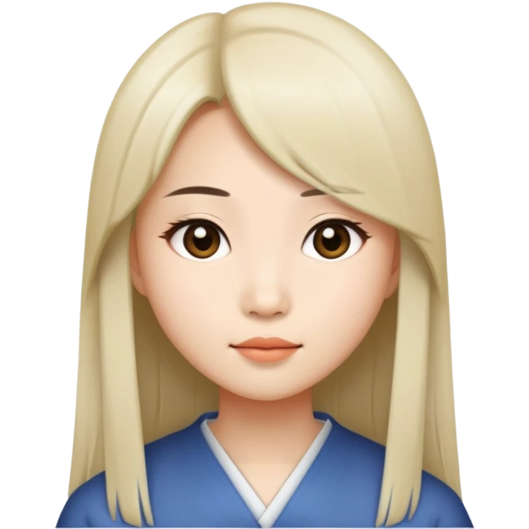 Asian girl with straight hair emoji