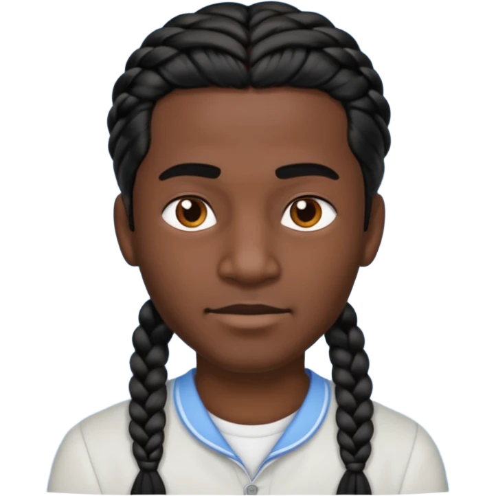 men and, haired, braided, black hair emoji