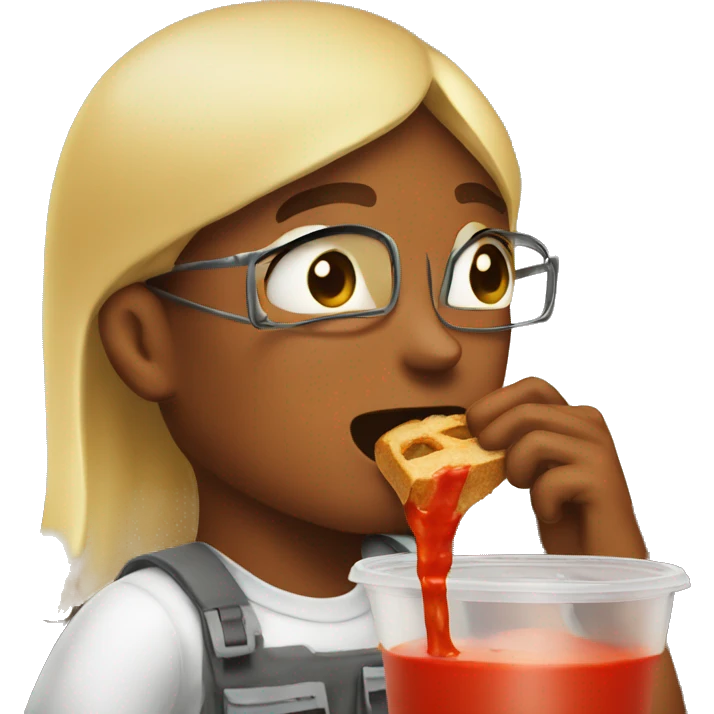 Sammie B eating sriracha emoji