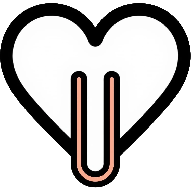heart shaped clip, office supply emoji