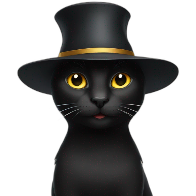a black cat in a hat emoji