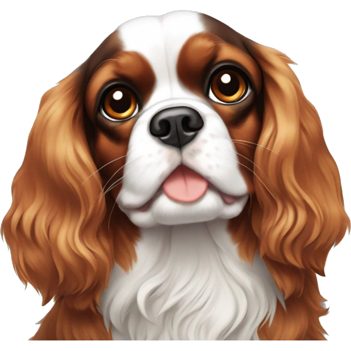 Tricolor cavalier King Charles spaniel emoji