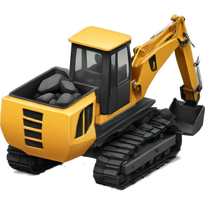 excavator with coal on the bucket front  emoji