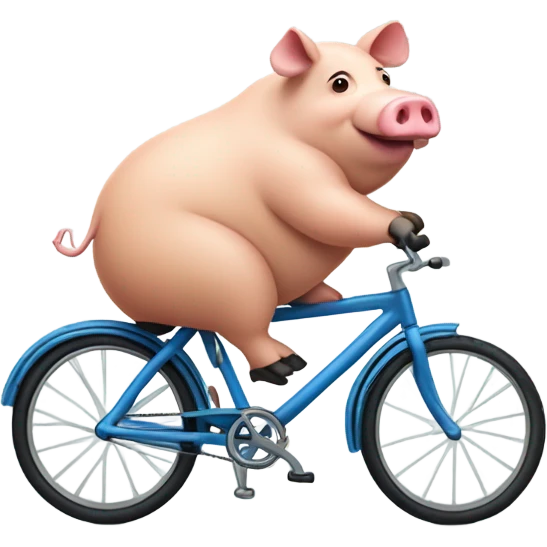 Un cerdito manejando bicicleta  emoji