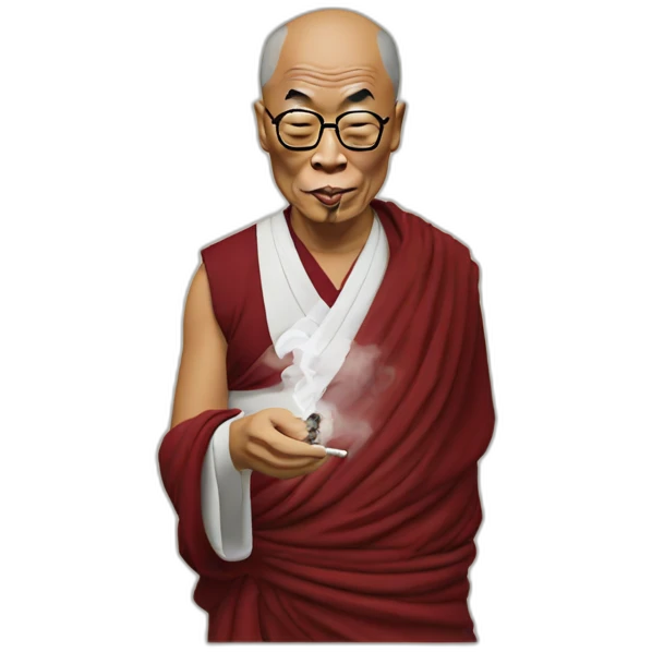 Dalai lama smoking emoji