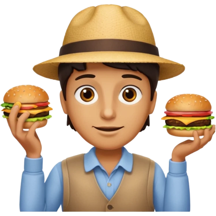 ordering a hamburguer on a restaurant emoji