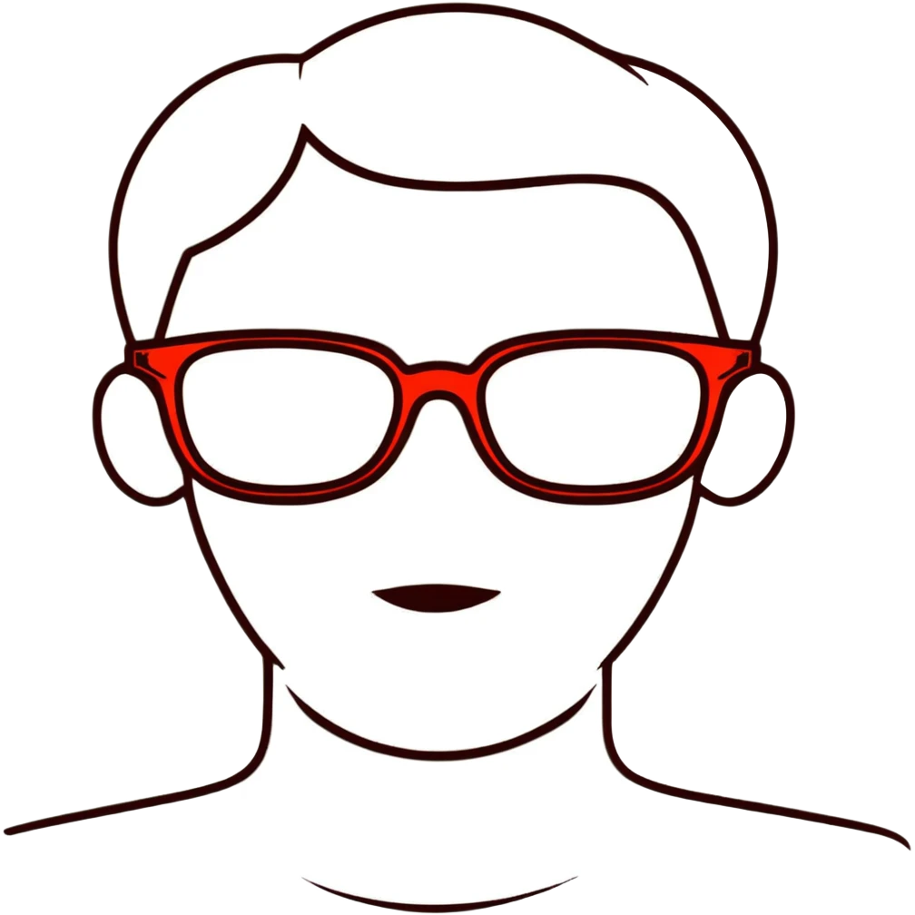 red glasses without a face emoji