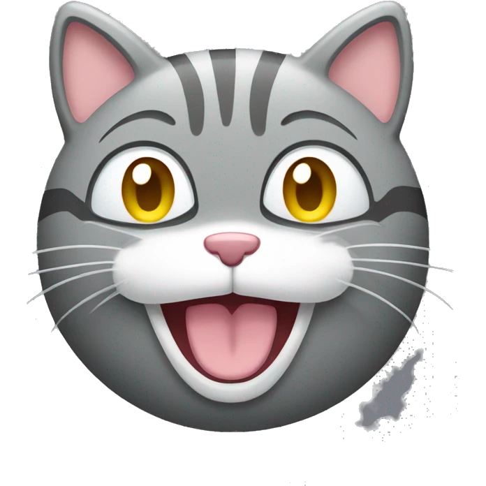 gray laughing crying cat emoji emoji