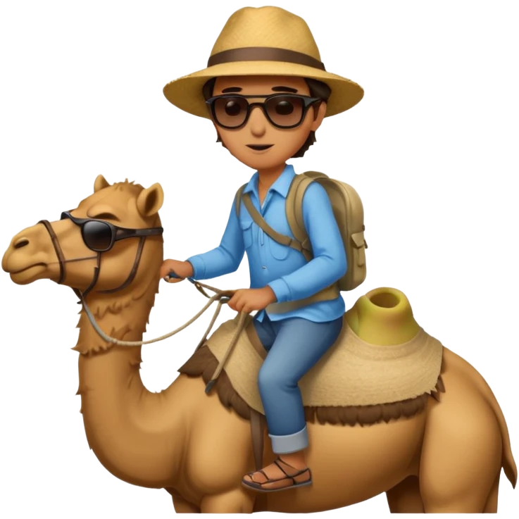 Tourist indesert with camel emoji