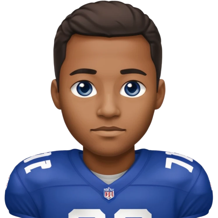 Black man with blue eyes in a NY giants jersey emoji