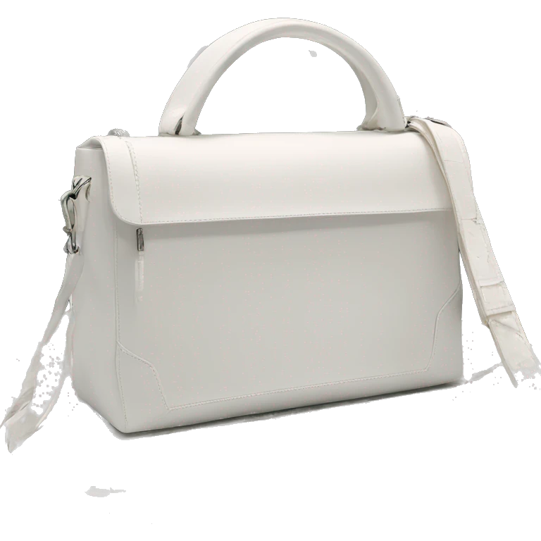 all white luxurious shoulder bag with white strap emoji