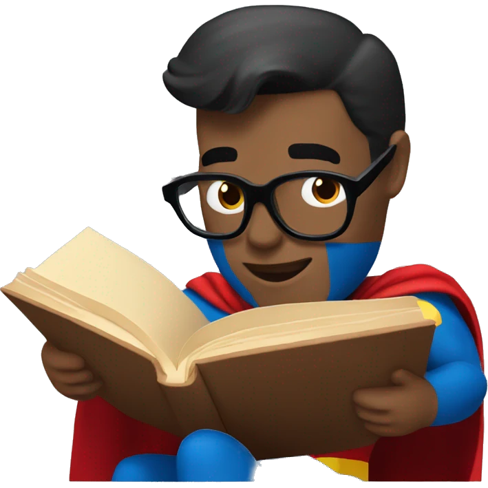 Full Superman reading a book emoji