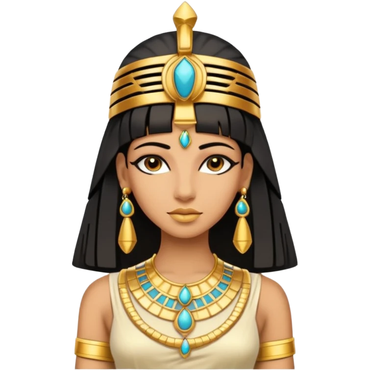 fullbody Cleopatra, high-detailed, realistic, front view, with golden jewelry emoji