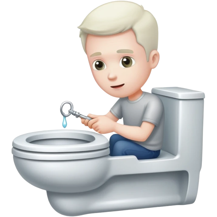 Guy flushing key down toilet emoji