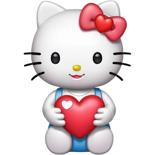 Hello kitty with a heart emoji