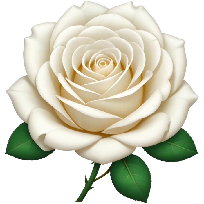 Pure white rose emoji
