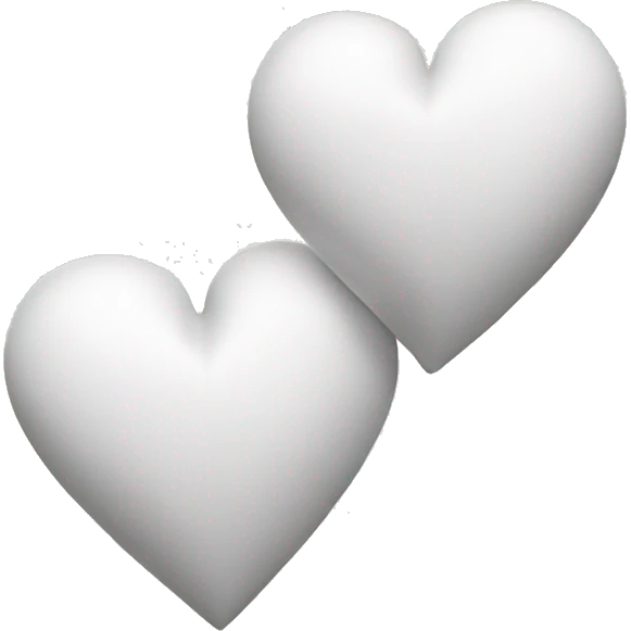 two white hearts one above the other one big one small emoji