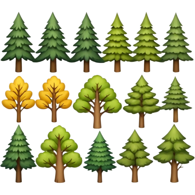 Cute, full-length tree emoji
birch, pine, oak, maple, spruce, poplar emoji