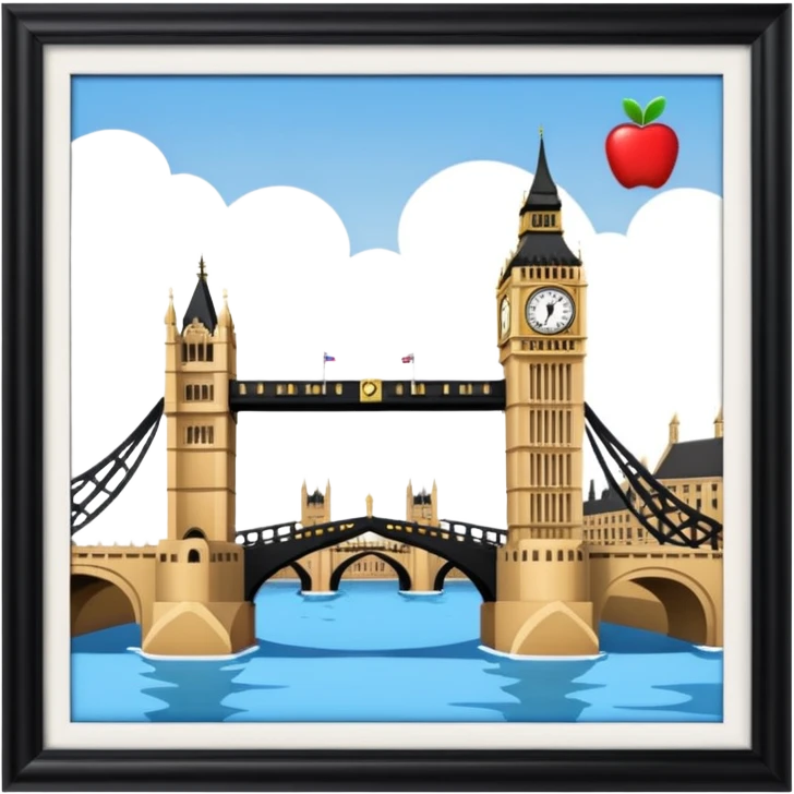 london bridge and big ben in apple emoji style emoji