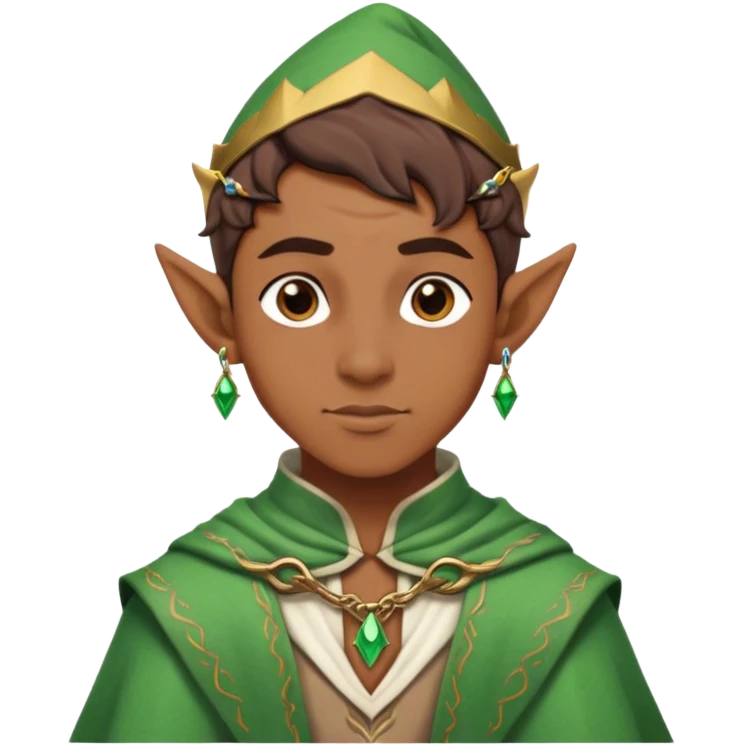 dnd male character with elf earring and cloth emoji