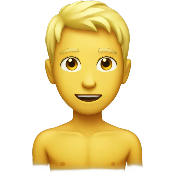 slim boy shirtless yellow skin emoji