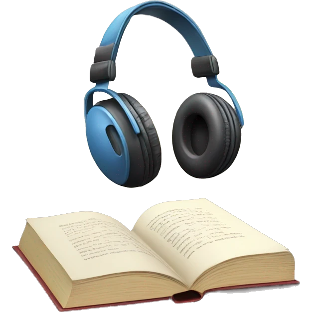 headphones and book emoji