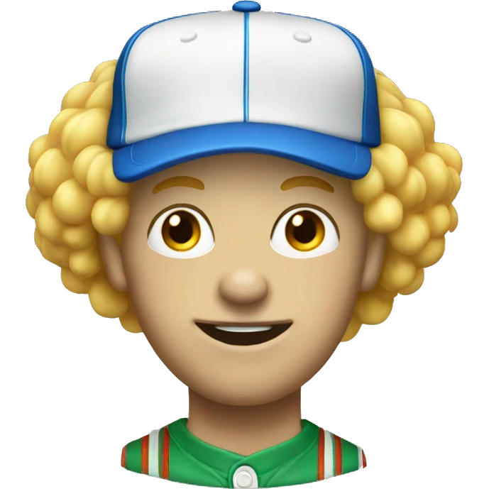 Blonde male clown with baseball cap emoji