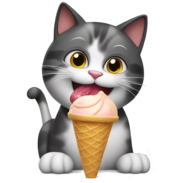 Cat licking ice cream  emoji