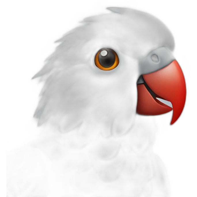 White Corella parrot red cheeks tuft emoji