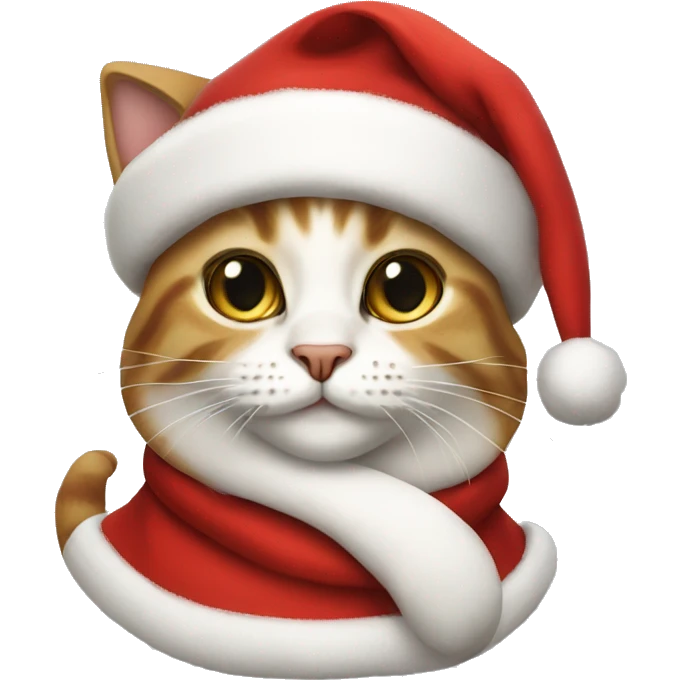 cat dressed as santa claus emoji