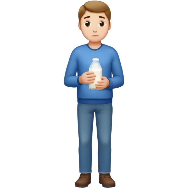 sad man full body buying a milk emoji