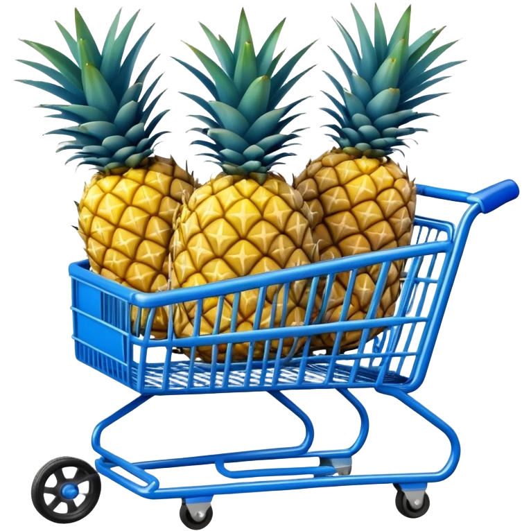 pineapples in a blue Shopping cart  emoji