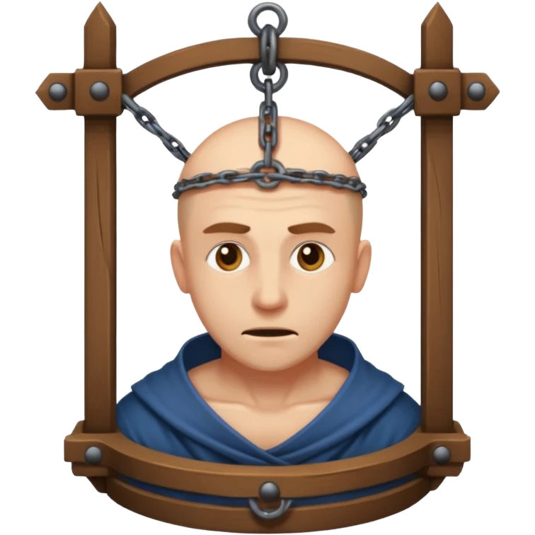 guy in stocks medieval torture device emoji