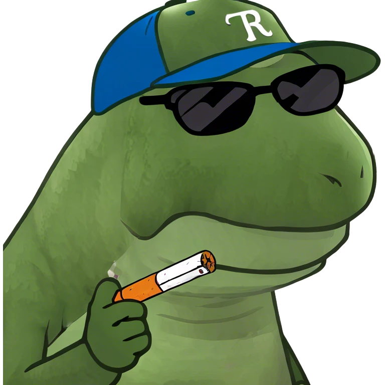t rex with cigaret emoji