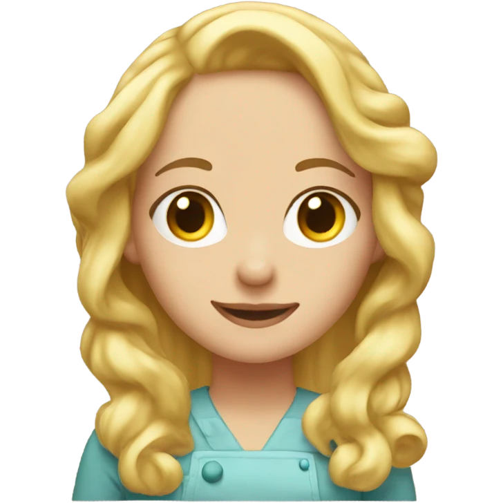 A long blonde haired girl baking Christmas cookies emoji
