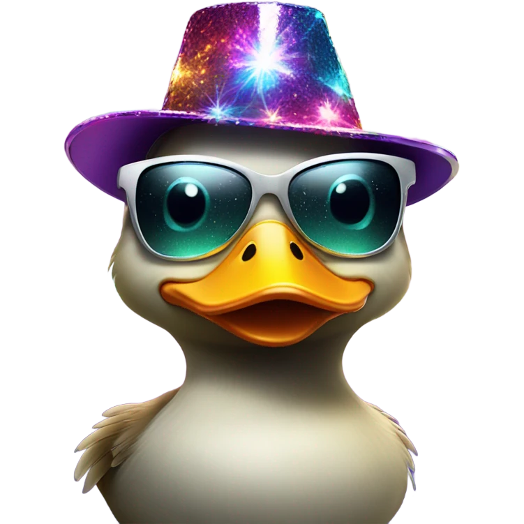 Duck at disco party emoji