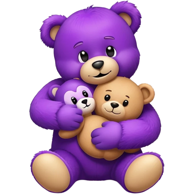Grimace from McDonald's hugging a teddy bear emoji